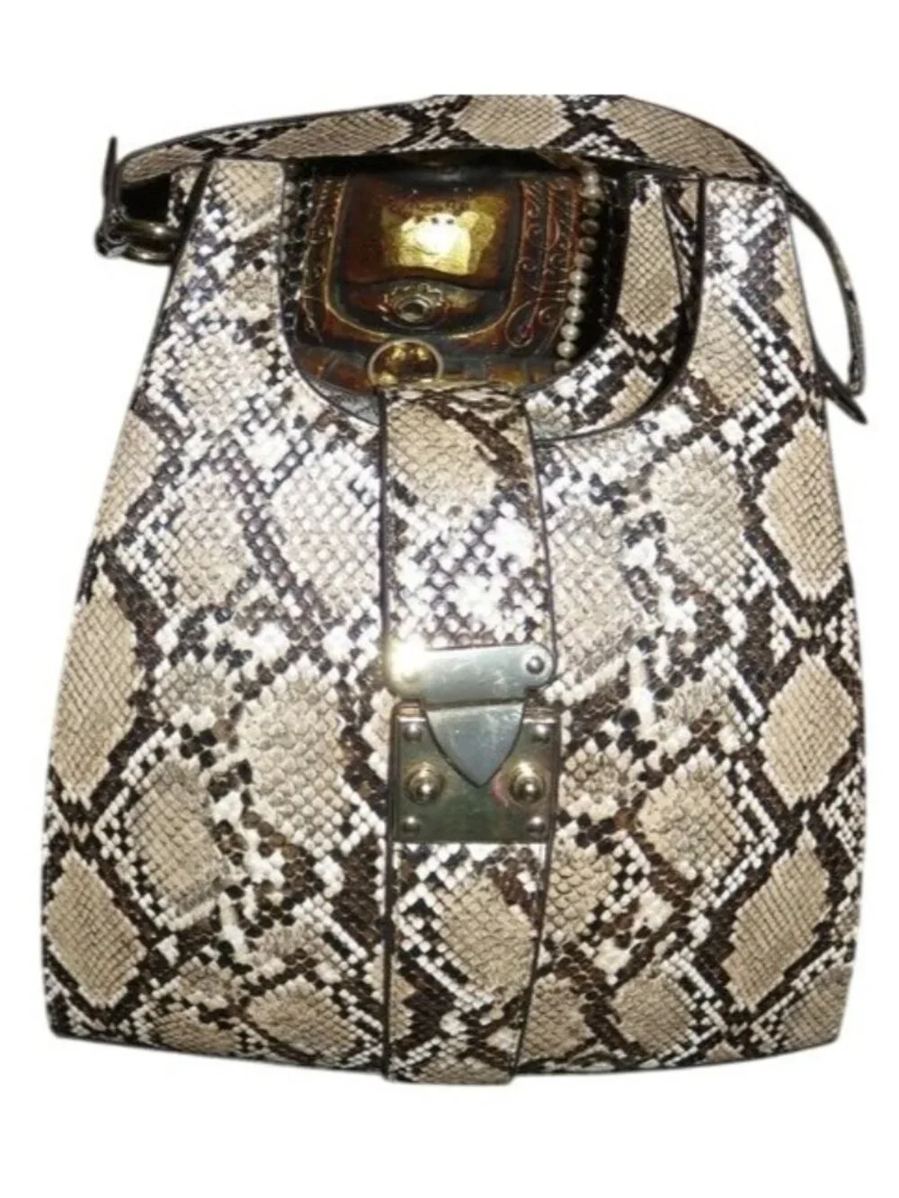 Python Vegan Leather Handbag and matching leggings size small with inseam 28